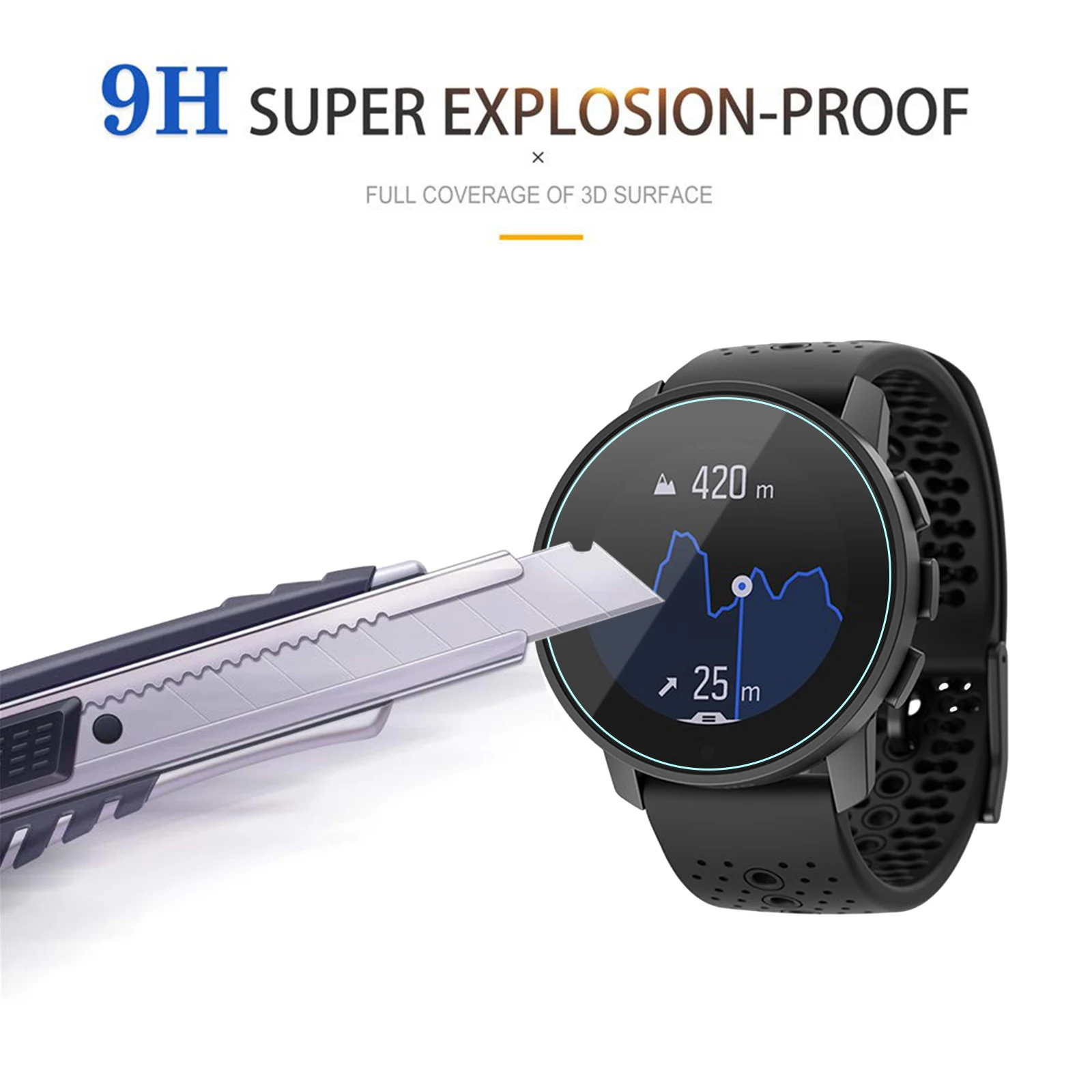 Tấm Bảo Vệ Màn Hình Kính Cường Lực 9H Cho SUUNTO 9 Đỉnh Đồng Hồ Thông Minh Smartwatch 3 Gói 2.5D HD Trầy Xước Chống Không Bong Bóng màn Hình Kính Bảo Vệ