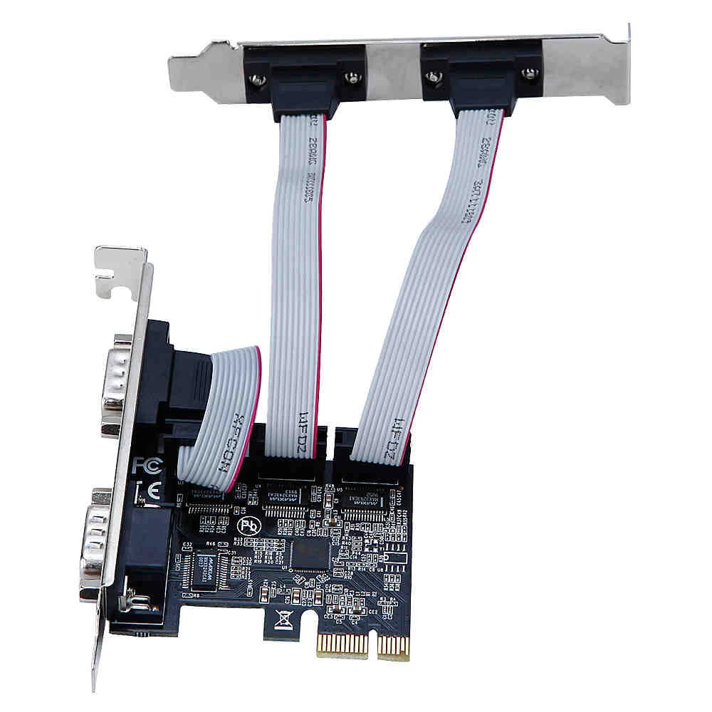 PCIe 4 port Serial port Add on card Multi RS232 DB9 COM port PCIe I/O riser card with ASIX 99100 Chip