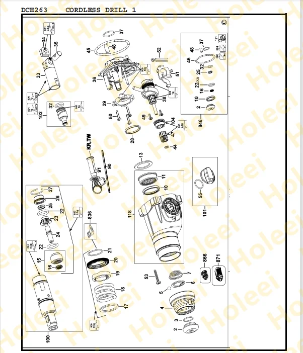 Anello di tenuta per DEWALT D25143 D25144 D25102K D25103K D25122K D25123K D25124K DCH263P2 577812-00