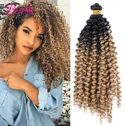 Fasci di capelli ricci afro Estensioni dei capelli intrecciati sintetici Fasci di onde d'acqua per le donne Afro Kinky Curly Twist Trecce all'uncinetto Grigio