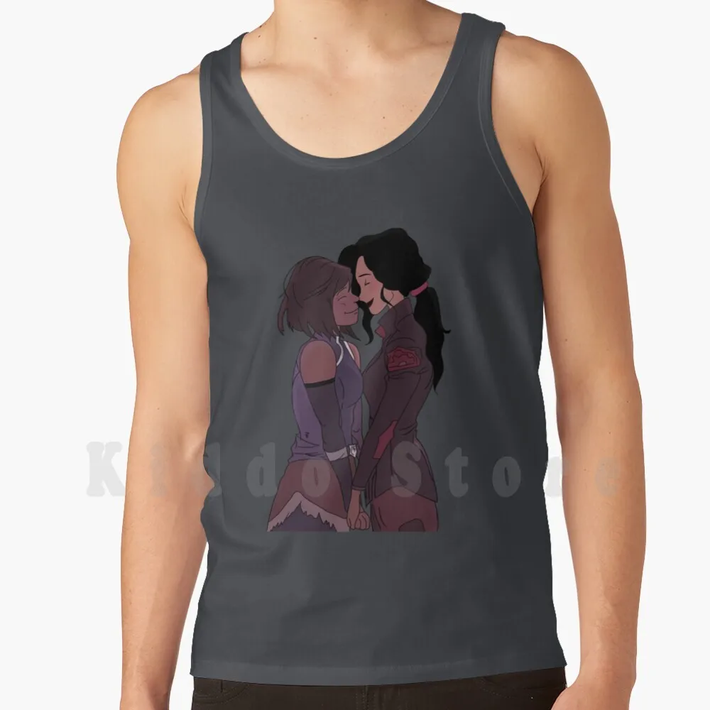 Korrasami Tank Tops Vest Sleeveless Lok The Last Airbender Korra Asami Mako Bolin Pabu Naga Zhu Li Aang