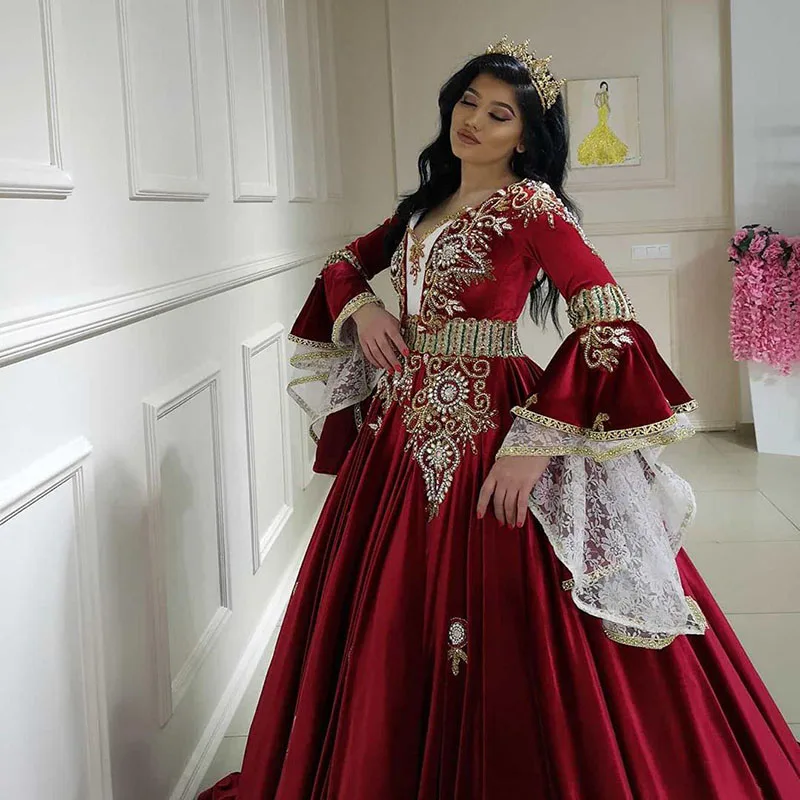 Sodigne vestido de baile, novo, 2021, mangas compridas, com apliques de contas, vestido de festa elegante, para a noite