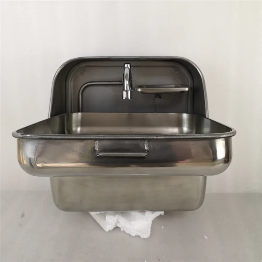 Stainless Steel Folding Sink with Integrated Faucet Caravan Camper Boat GR-595 image 4