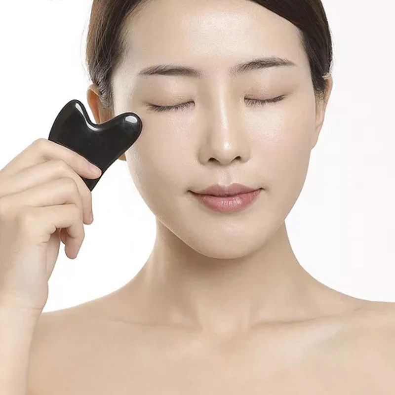 Natural Massage Jade Roller Gua Sha Stone Board Rose Quartz Guasha Plate Massager Scrapers Tools For Face Eyes Neck Back Body