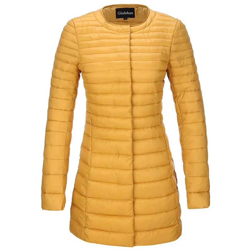 Giolshon Women Quilted Lightweight Puffer Jacket Spring Autumn  Fashion Coats Long Padded Bubble Coat Solid Color Outerwear