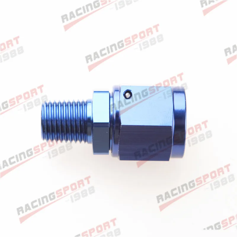 

8AN To 1/4" NPT Female Swivel To Male Straight Aluminum Fitting Adapter Blue