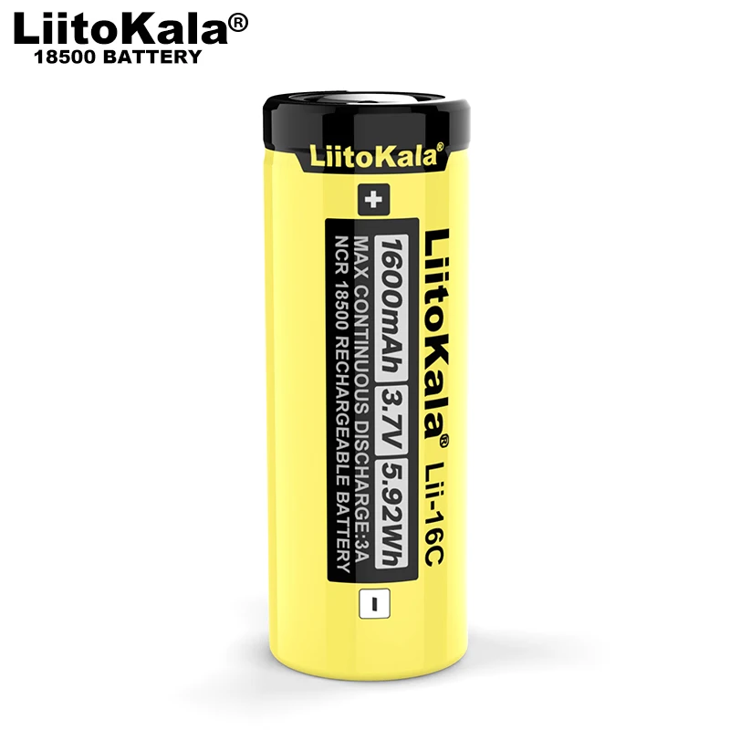 NEW LiitoKala Lii-16C 18500 1600mAh 3.7 V Rechargeable battery Recarregavel lithium ion battery for LED flashlight