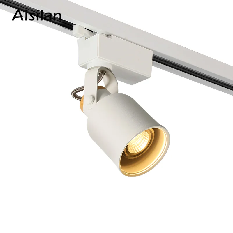 Aisilan GU10 Bulb 7W Led Track Light Aluminum Ceiling Rail Track Lighting Spot Rail Spotlights Painting display AC90-260V