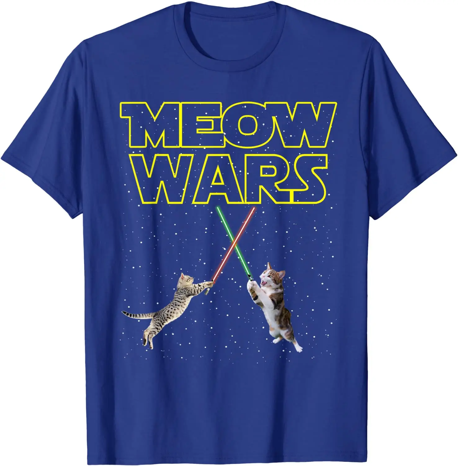 Meow Wars Cat Shirt Funny Gifts For Cats Lovers T-Shirts T-Shirt Cotton Men T Shirts Normal Tops & Tees Brand Printed