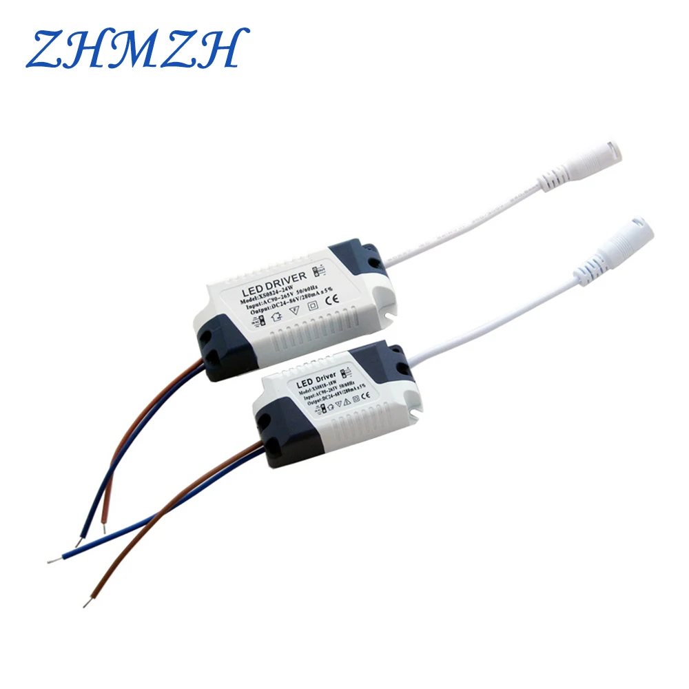 8-18W 8-24W LED Driver Constant Current 110V 220V LED Power Supplies 280mA with DC Female Socket Drivers for LED Panel Lights