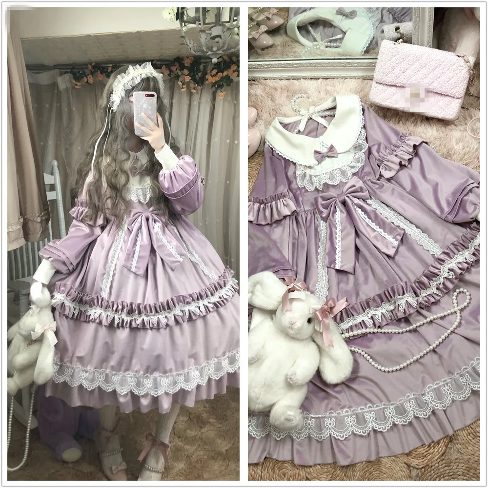 

Vintage Princess Sweet Lolita Dress Cute Kawaii Princess Dress Dress Long Sleeve Cos Loli Tea Party Princess Dress