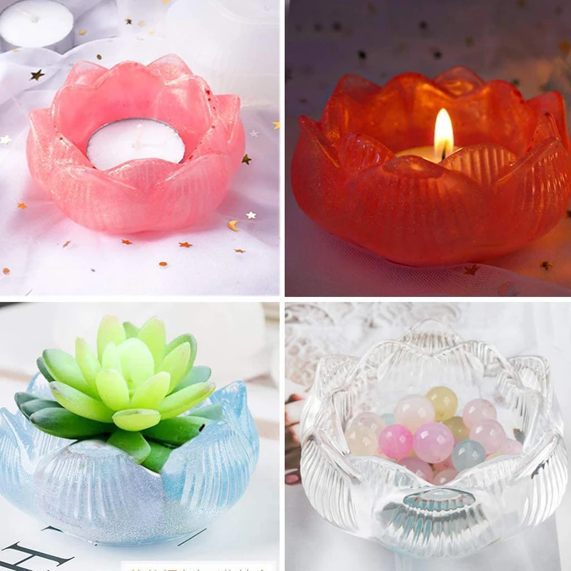 Moldes de resina epóxi de flor de lótus bamala, formas para diy, caixa de armazenamento de joias, vaso de flores, presentes de natal