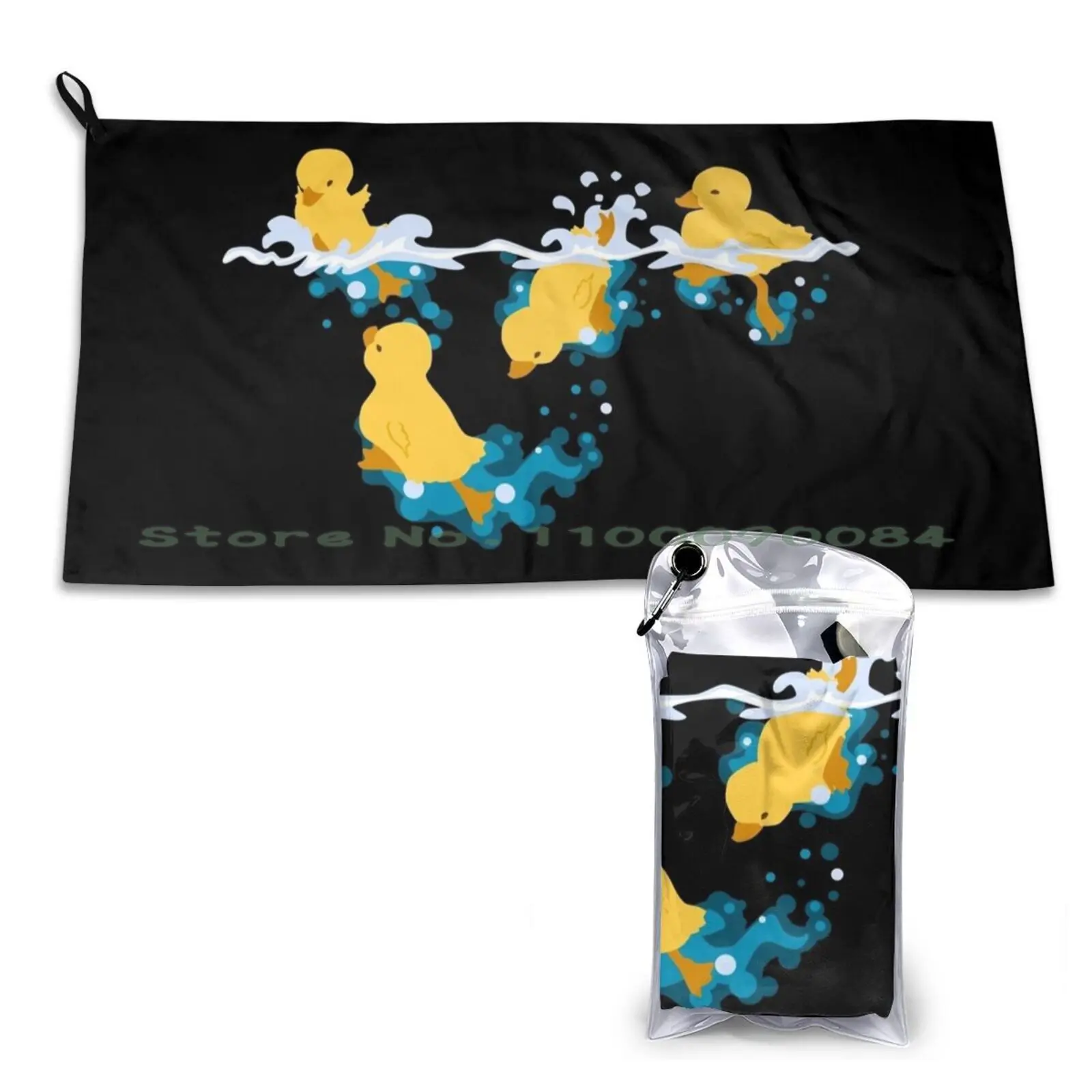 Happy Splashing Ducklings Quick Dry Towel Gym Sports Bath Portable Anchor Rope Coast Birthday Angler Cruise Sailing Sailboat