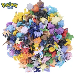 Pokemon figuras 24-144 pces pikachu figura de ação brinquedos 2-3cm não repetindo mini coleção de animais de estimação modelo presente de aniversário das crianças