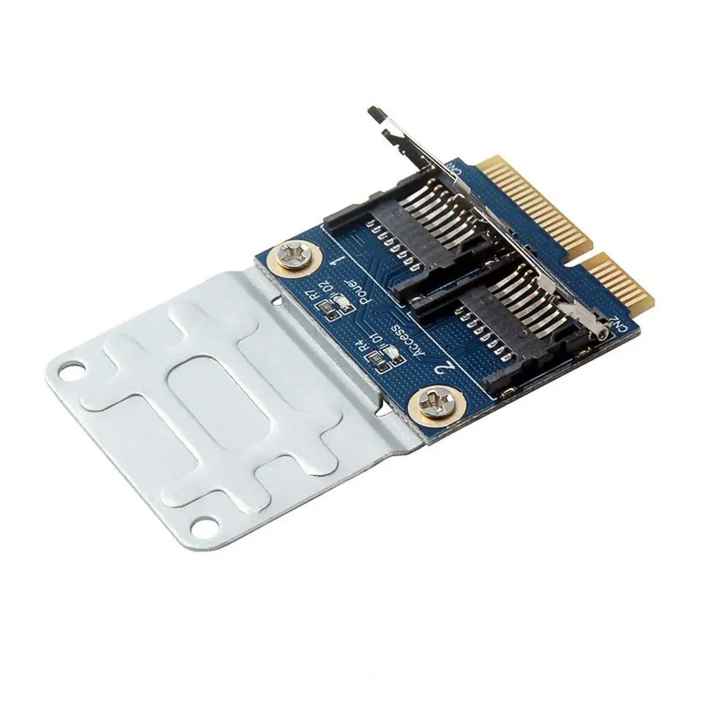 2 SSD HDD for Laptop Dual Micro- SD SDHC SDXC TF to Mini PCIe Memory Card Reader MPCIe to 2 Mini-Sdcards Mini Pci-E Adapter