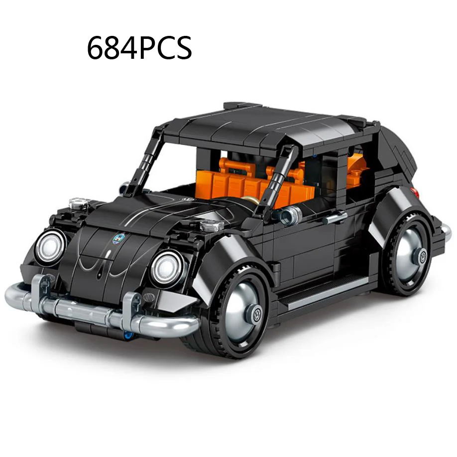 Classic Germany Brand Das Auto Vintage Car Beetles Building Block Model Bricks Pull Back Vehicle Toys Collection For Gifts