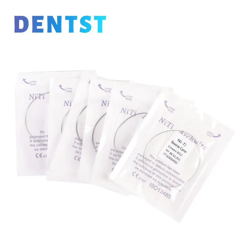 4pcs/2Bags Dental Orthodontic Reverse Curve Round Arch Wires Super Elastic NITI ​(2 Upper+2 Lower) for Brackets Braces