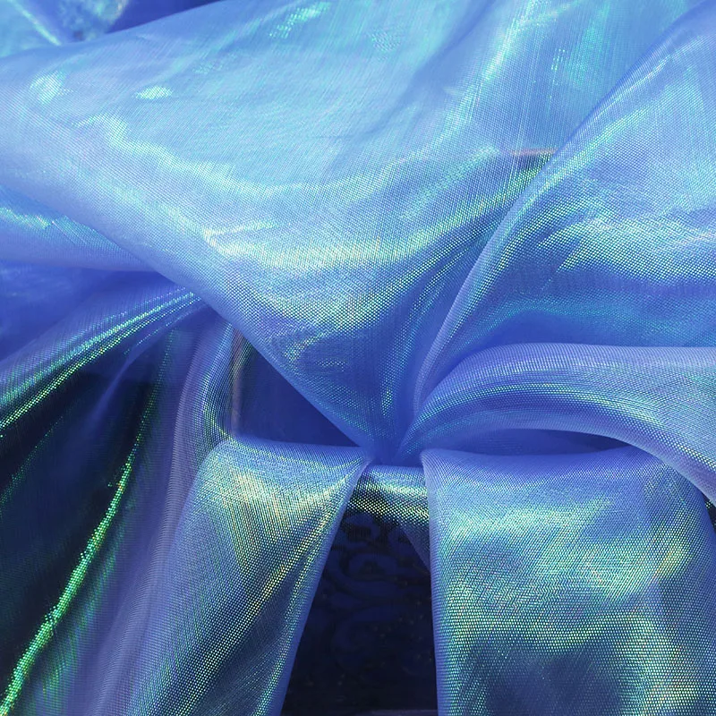 Transparent Symphony Net Yarn Colored Glass Organza Laser Light Gauze Graduation Design Costume Costume Fabric