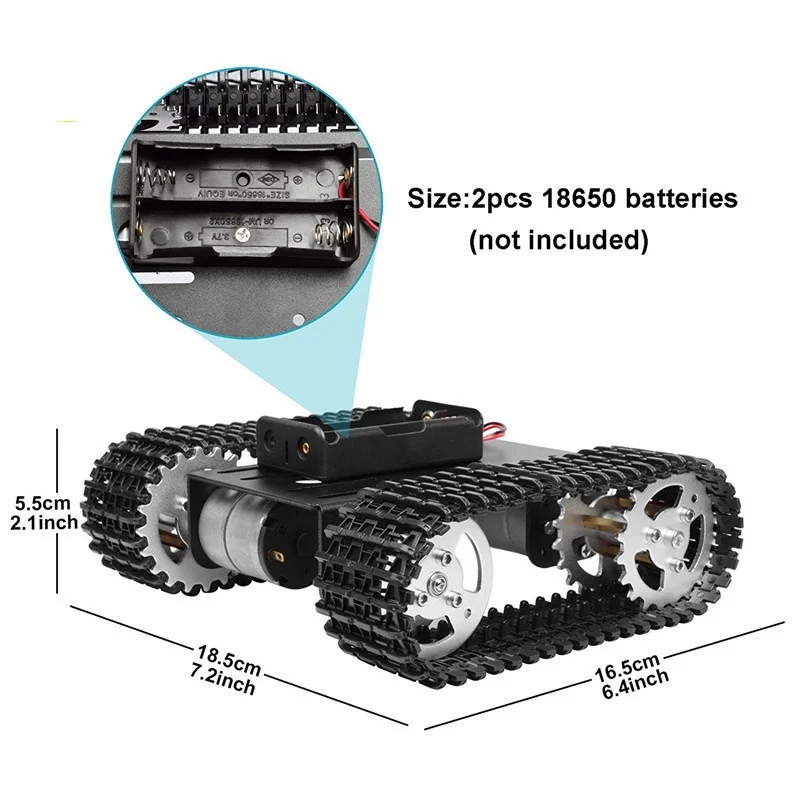 Smart Robot Tank Chassis Tracked Car Platform T101 with Dual DC 12V 350rpm Motor for Arduino DIY Robot Toy Part