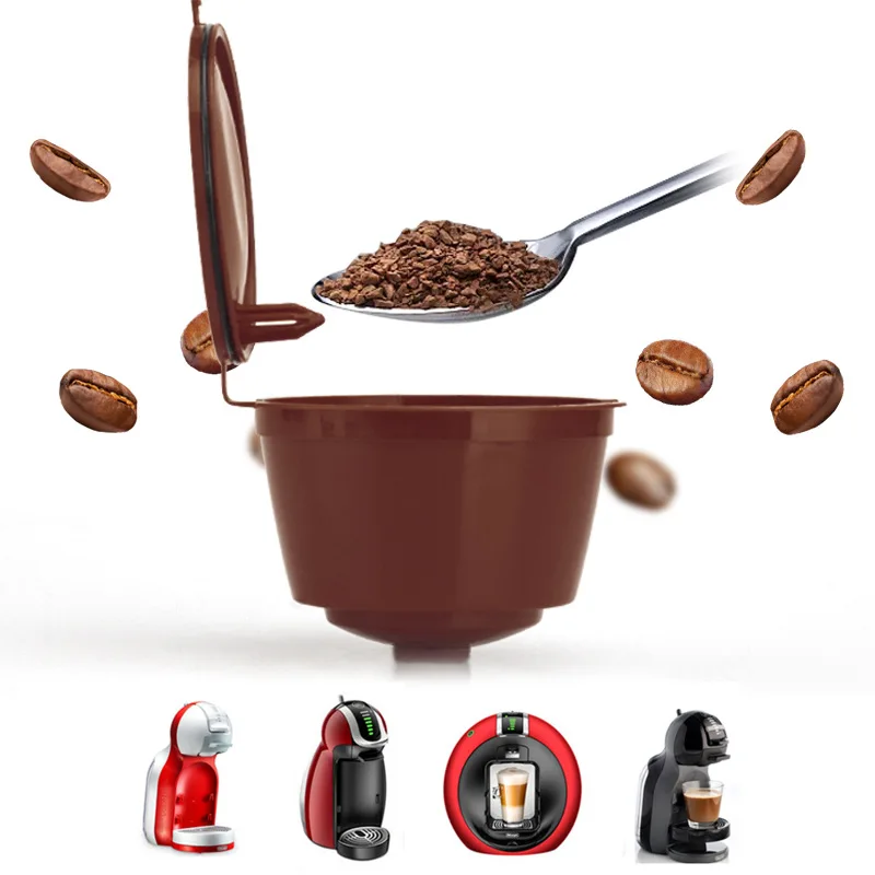 Reusable Coffee Capsule Filter Cup for Nescafe Dolce Gusto Refillable Caps Spoon Brush Filter Baskets Pod Soft Taste Sweet