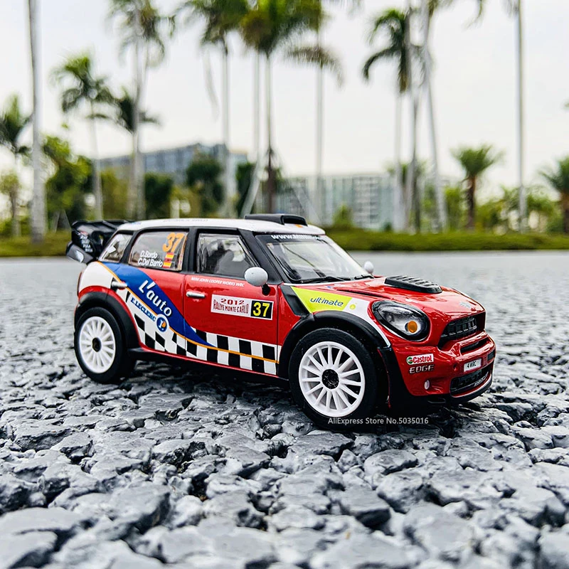 Bburago 1:32 2012 MINI John  Cooper Works #37 Pierre Campana DS WRC Rally Racing Alloy Model Car model Collecting gifts