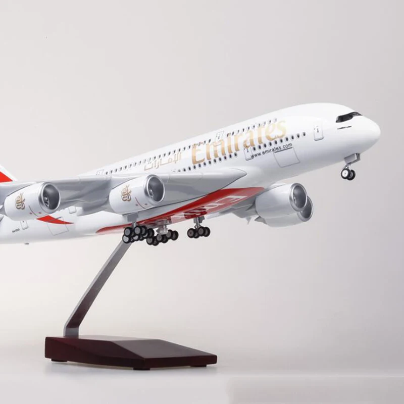 36cm 1/200 Scale Airplane Model 380 A380 Airline Aircraft Toy with Light & Wheel Diecast Plastic Resin