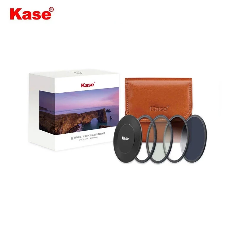 

Kase Wolverine 67 72 77 82 95mm Magnetic Professional Kit (CPL/ND1000/S-GND0.9/adapter ring/filter bag/front lens cap)