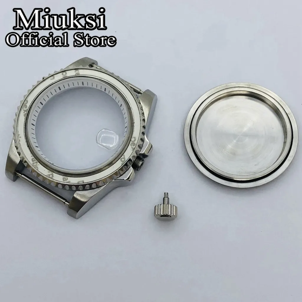 Miuksi 40mm silver case sapphire glass black blue white green chapter ring fit NH35 NH36 ETA2824 Seagull ST2130 PT5000 movement