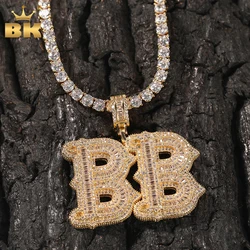 O REI BLING-Nome Personalizado Iced Out Colar, Pingente De Zircônia Cúbica, Corrente De Letra Número, Hip Hop Punk Jóias para Presente