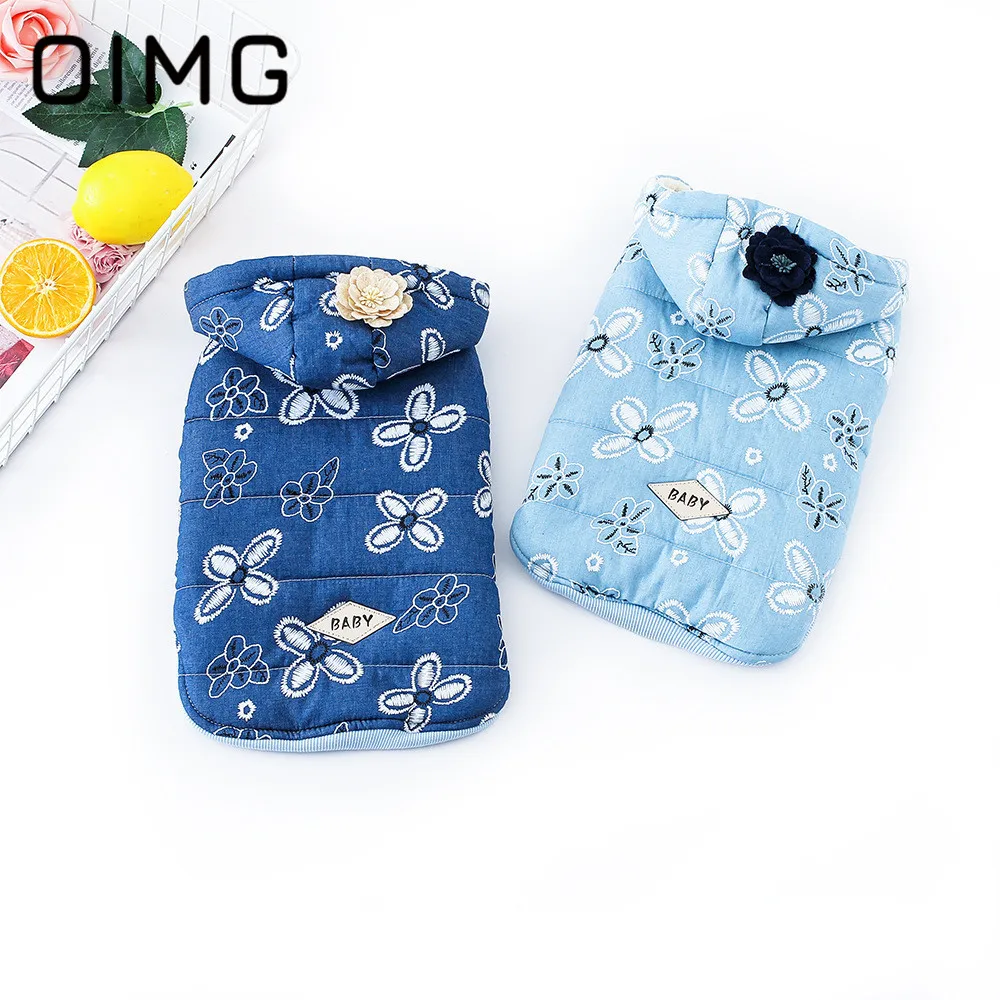 

OIMG Winter Small Dogs Jacket Coat Cute Pet Cat Clothing Warm Outfits Schnauzer Spitz Hooded Dogs Clothes Fleece Puppy Costume