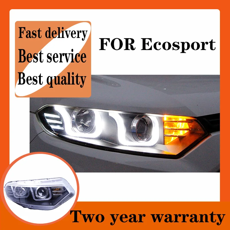 

For Ecosport 2013-2017 LED Headlight DRL Fog Lamp Turn Signal Light Low & High Beam Angel Eye Projector Len