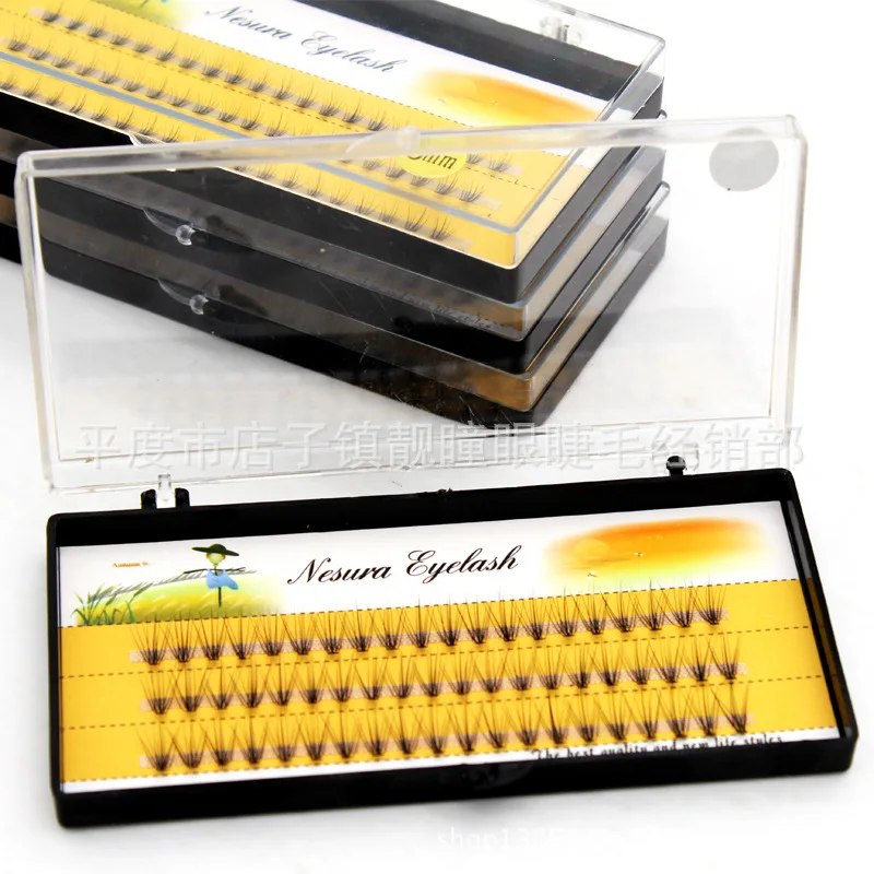 1 box 60 clusters 10D extension eyelashes, individual eyelashes, Natural Thick False Eyelashes, , Individual Eyelash Bunche