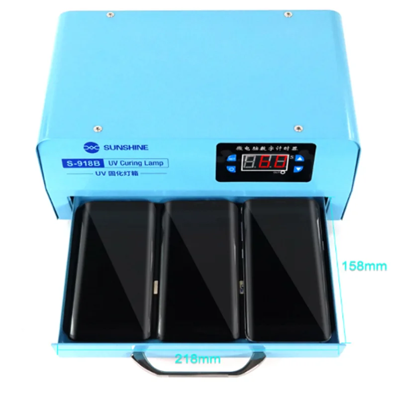 

SUNSHINE S-918B UV Curing Light Box With 60pcs Light High Effect to Curved Screens No Wrinkless No Blistering for Phone Repair
