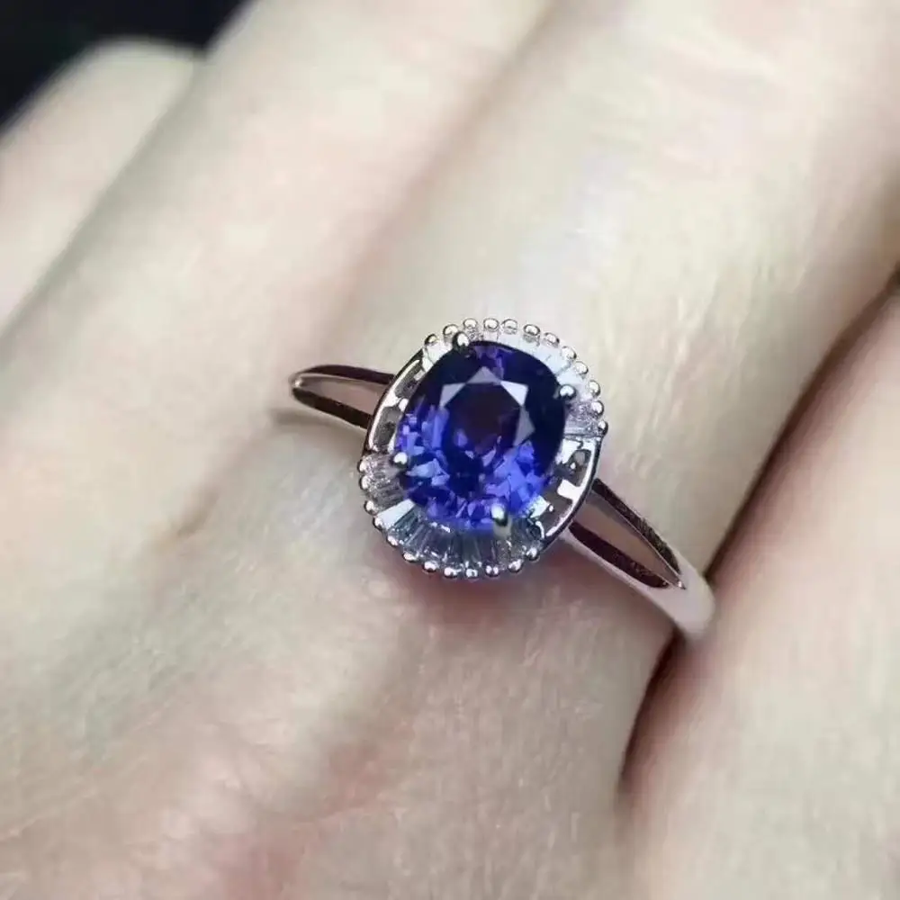 Tanzanite Ring Natural And Real Tanzanite Ring  luxury ring Free shipping 925 sterling silver Fine jewelry