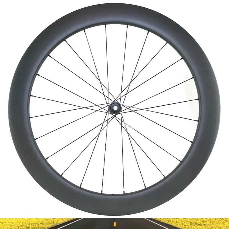 700C Road 60X25mm Front Carbon Wheel 24 Hole Rim Deep 60 Wide 25 SWISS DT180 Center Lock Hub Straight Pull Spoke From Belgium