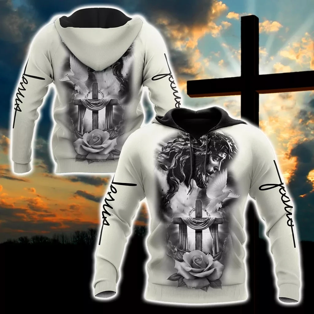 

New Amazing Creative Premium Christian Jesus 3D Printed Unisex Art Hoodie Zip Hoodie Streetwear Oversized Pullover Sports Tops