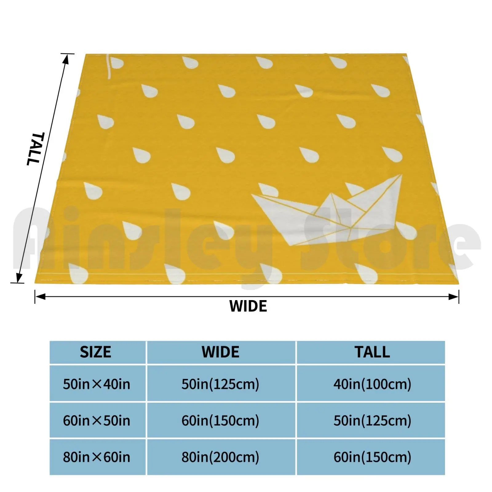 Float In The Rain Blanket Fashion Custom Rain Boat Paper Paper Boat Origami Balloon Red Yellow Rain Drop Water