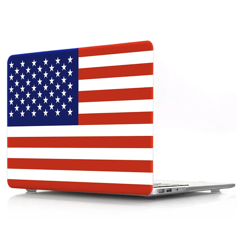 Laptop Hard Case for Macbook Air 11 13 Pro 15 Inch National Flag Pattern Matte Protective Case for Apple Mac Model A1707 A1708