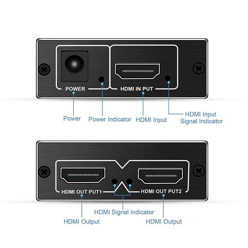 2024 Best 4K UHD HDMI Splitter 2.0 1x2 HDMI 2.0 Splitter HDCP 1.4 Splitter HDMI 2.0 4K HDMI2.0 Splitter For Blu-ray DVD PS3 PS4