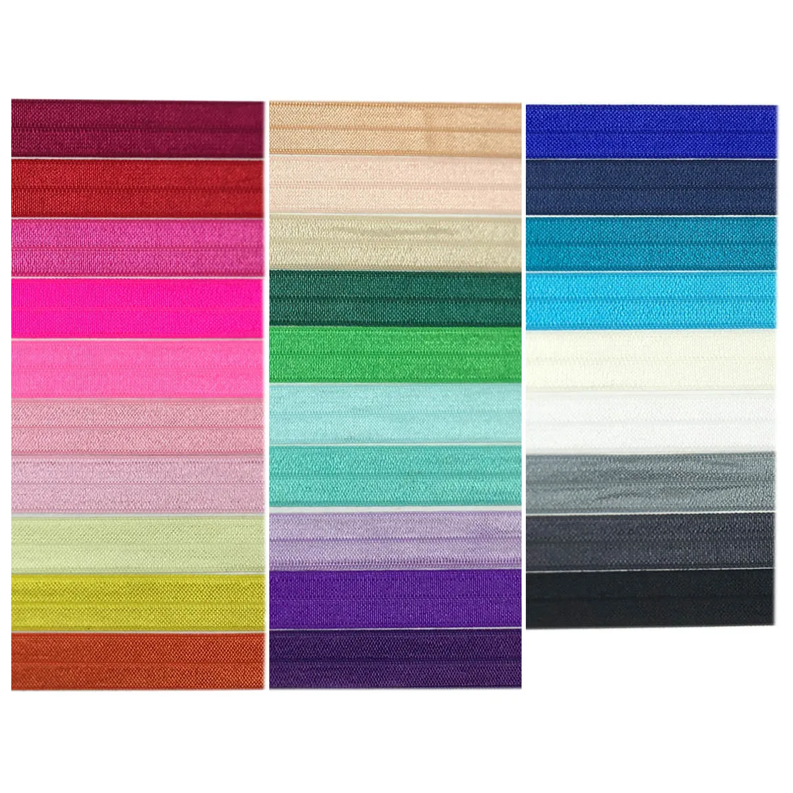 5Yard/Lot 5/8 Multi Solid Shiny FOE Fold Over Elastic Band DIY Dress Lace Trim Sewing Accessories Wholesale