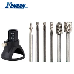 7pcs hss roteador bit com broca hss dedicado para dremel ferramenta rotativa dril bit ferramenta de perfuração