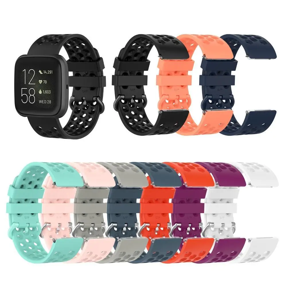 23mm Replacement Silicone Adjustable Watch Strap Band for Fit-bit Versa 2 Lite Wearable Devices Smart Accessories