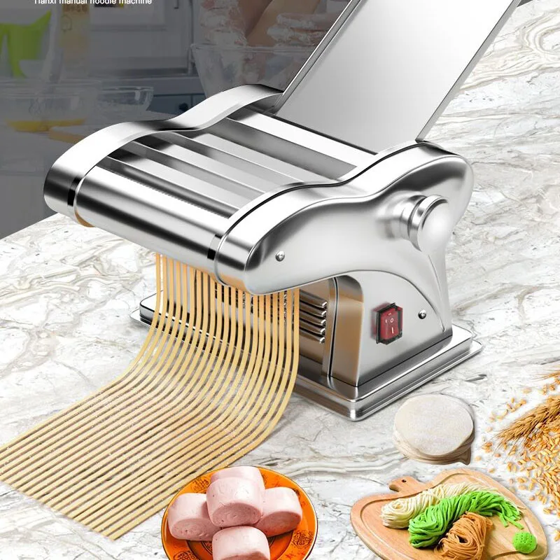 

135W Pressing Flour MachineHome Electric Noodle Automatic Pasta Machine Stainless Steel Noodle Cutting Dumpling Skin Machine