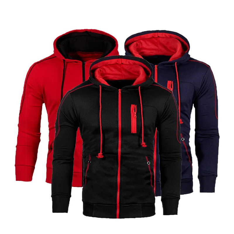 

Mens Fleece Hoody Sweatshirts Autumn Long Sleeve Running Jacket Men Casual Cardigan Zipper Jogging Thermal Hoodies