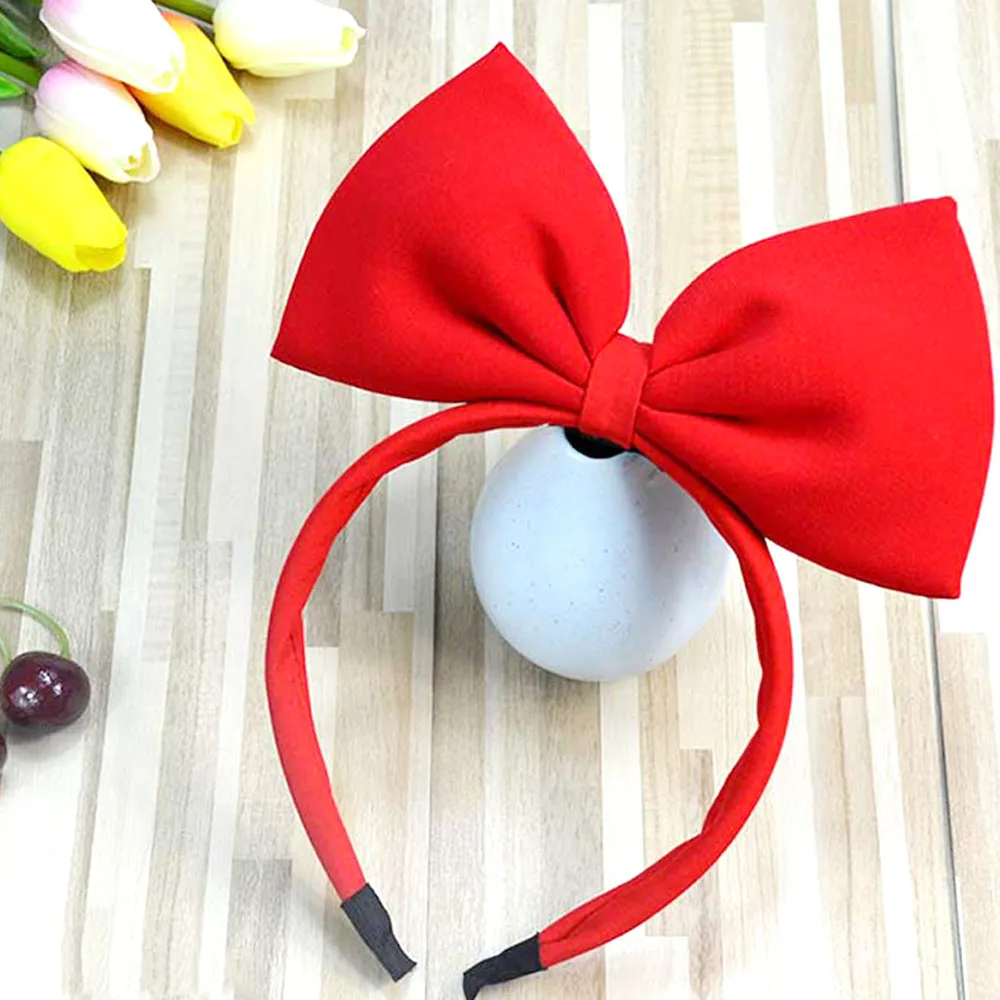 2024 Girls Hair bows Hair Accessories Snow White Hair Band Handmade Red Bow Headband Fabric Bow Tie Net Red Hair Band Headdress