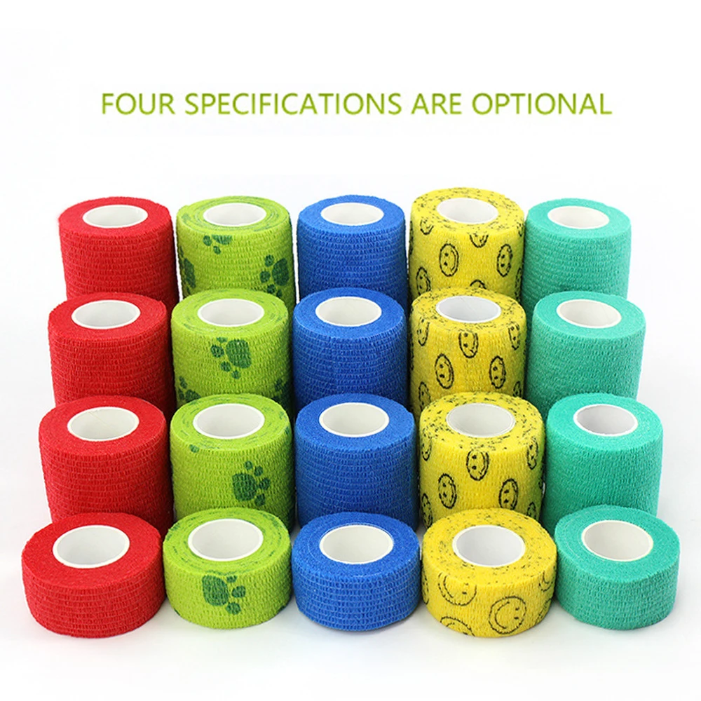 1Pcs 4 Size 4.6m Kinesiology Tape Athletic Recovery Medical Roll Self Adherent Wrap Taping Muscle Pain Relief Elastic Kneepad