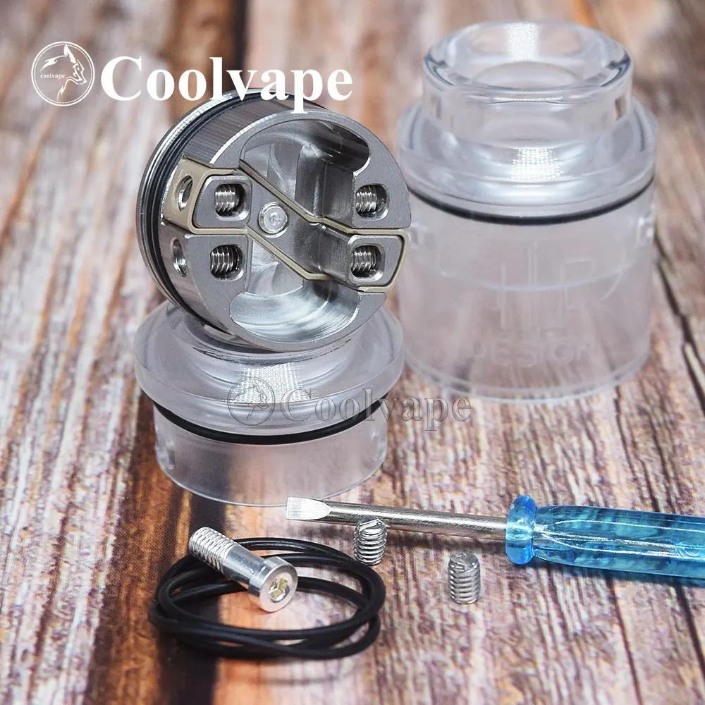 Coolvape QP KALI V2 RDA Atomizer 1:1 25Mm Diamter PC PEI Chất Liệu Ecig Phù Hợp Với 510 Mod Vape Xe Tăng vs Tã Dán Goon Rda Tận Rda