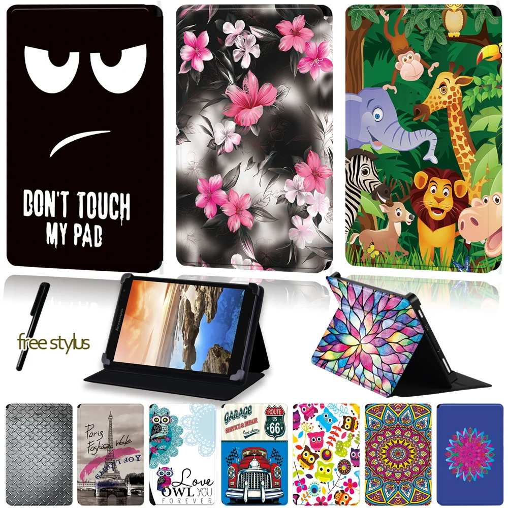 PU Leather Tablet Case for Lenovo Tab 8 /Tab A7-30/Tab A7-50/Tab A8-50 /Tab S8-50 /Yoga Book /Yoga Tab 4 Protective Case+Stylus