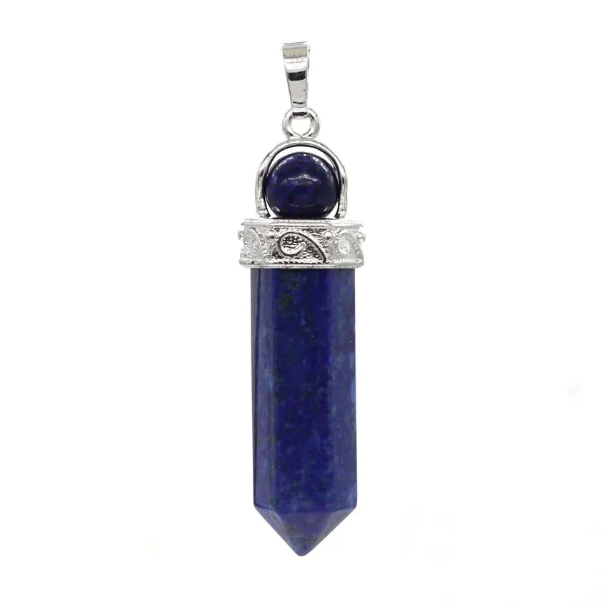 Healing Crystal Quartz Pendulums For Dowsing Divination Natural Amethyst Agate Aventurine Hexagon Stone Pendant Pendule péndulo
