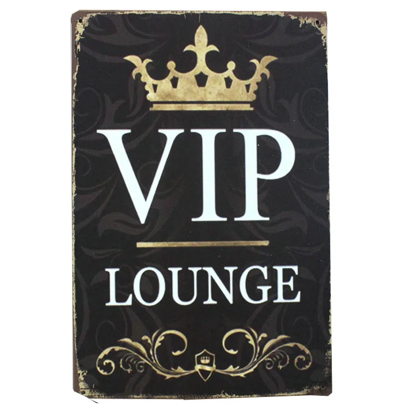 Lounge Vip Bar Open Closed Metal Tin Sign Iron Painting Pub Cafe Wall Decor Art Poster Bar Decoration Wall Plate